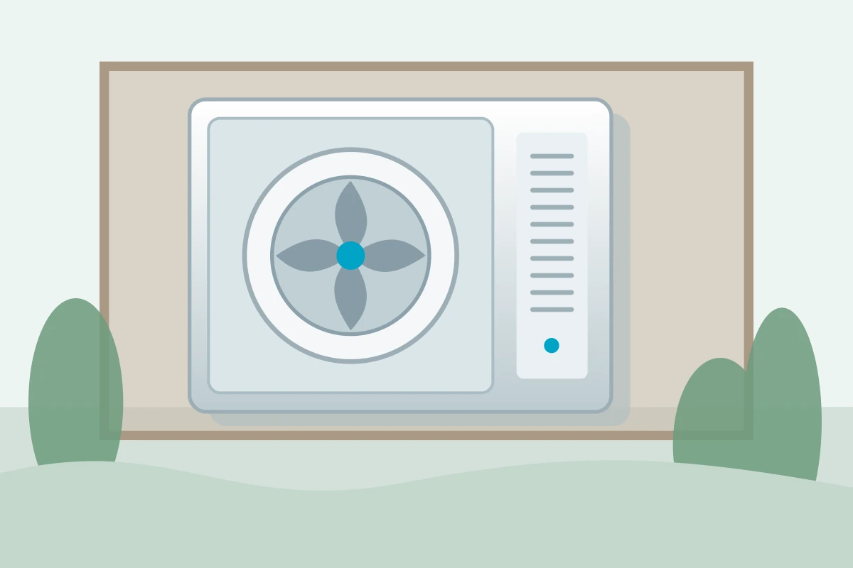 Outdoor air conditioning system illustration